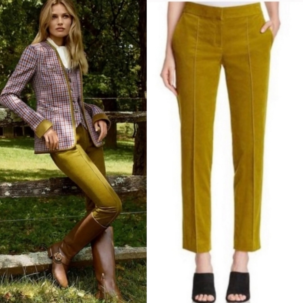 Tory Burch Devi Corduroy Pants in Golden Mustard